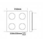 Foco basculante cuadrado empotrar Aluminio texturizado, para 4 Lámparas AR111/QR111